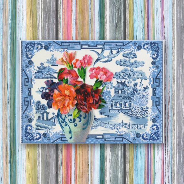 Cartão De Visita Saudações Blue Willow (Criador carregado)