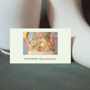 Cartão De Visita Saúde elegante profissional da dieta do