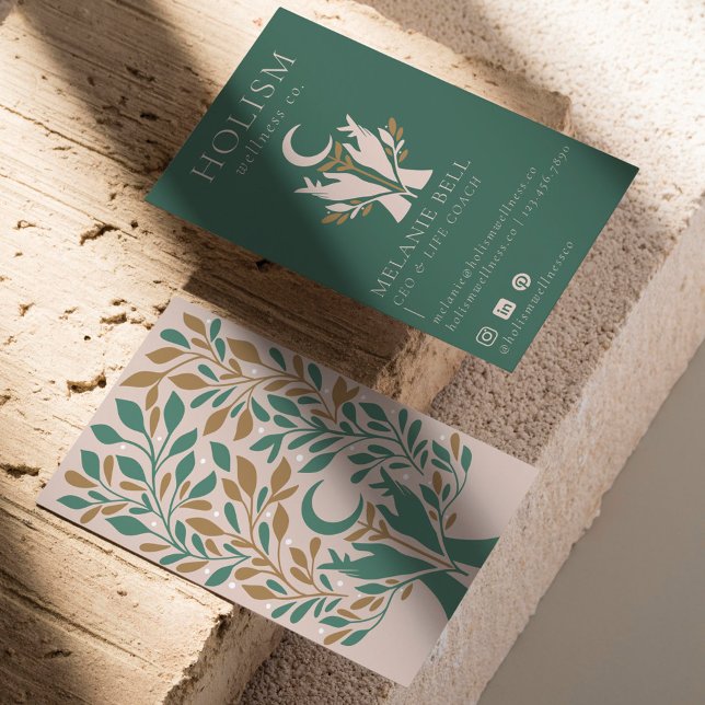 Cartão De Visita Saúde Holística e Bem-Estar Curando Mãos Celestiai (Holistic Health & Wellness Healing Hands Celestial Business Card)