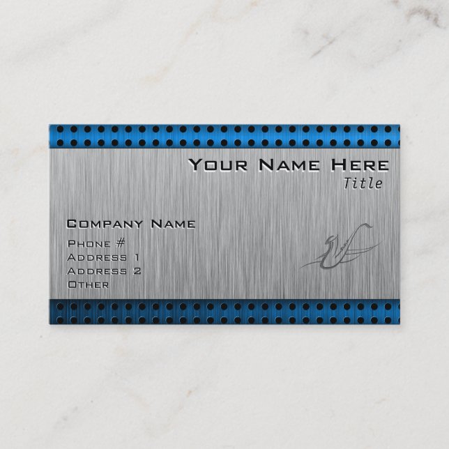 Cartão De Visita Saxofone; Metal-olhar escovado (Frente)