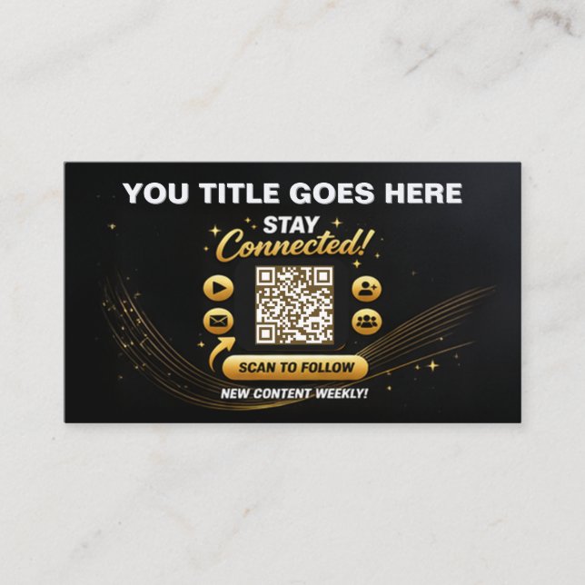 Cartão De Visita Scan to Connect QR Code Design Template (Frente)