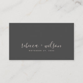 CARTÃO DE VISITA SCANDI CLEAN BLACK BLUSH MINIMAL WEDDING OBRIGADO