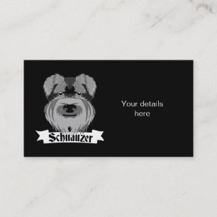 Cartão De Visita Schnauzer Preto e Cinza