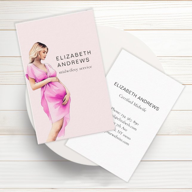 Cartão De Visita Schwangere, aquarela schlicht-moderne (Criador carregado)