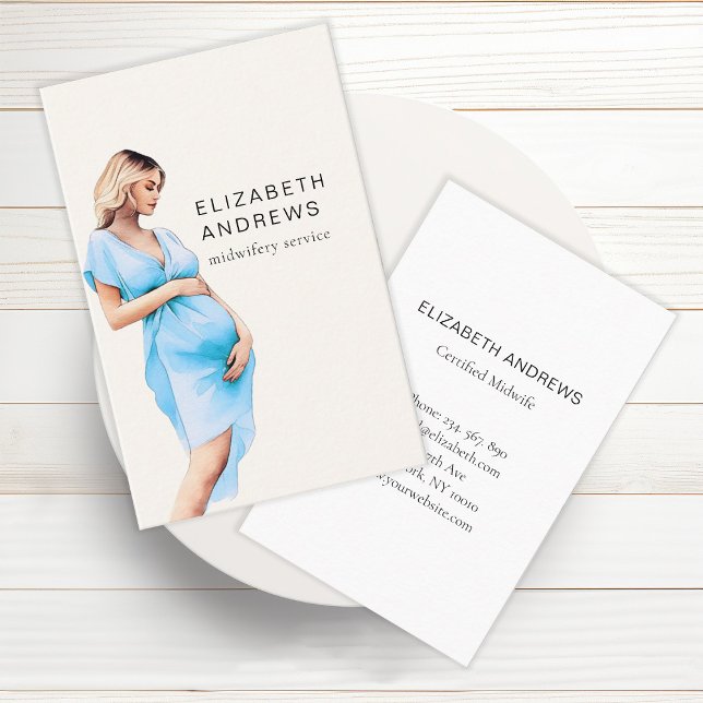 Cartão De Visita Schwangere, aquarela schlicht-moderne (Criador carregado)