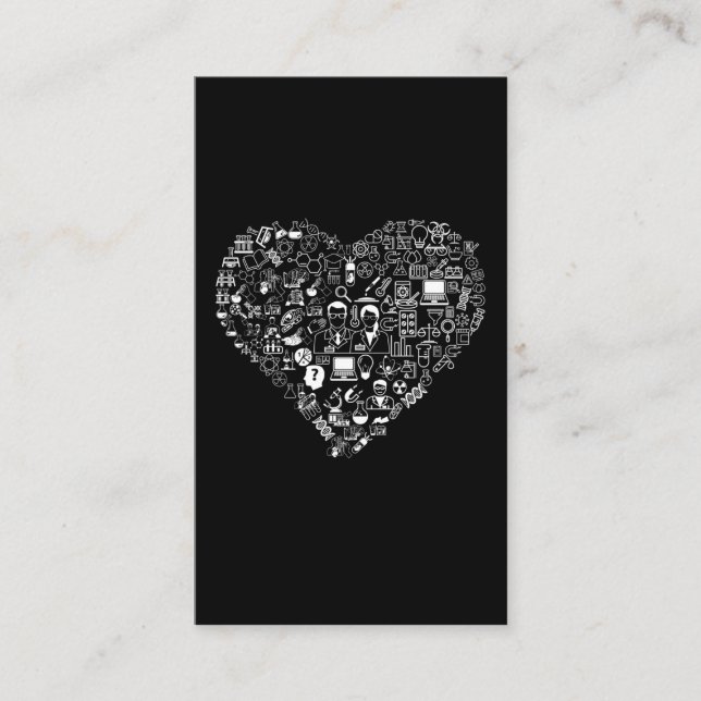 Cartão De Visita Science Love Math Physics Chemistry Heart (Frente)
