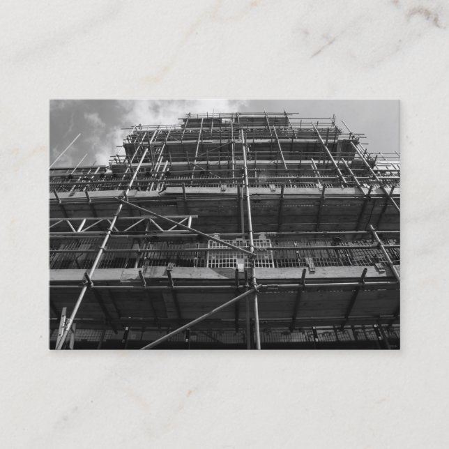 Cartão De Visita Scoffolding B&W, Mini Foto (Frente)