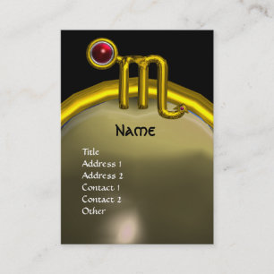 Cartão De Visita SCORPIO ZODIAC ANIVERSÁRIO MONOGRAMA Granada verme