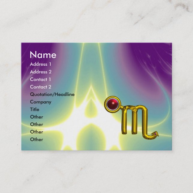 CARTÃO DE VISITA SCORPIO ZODIAC NASCIMENTO VERMELHA (Frente)