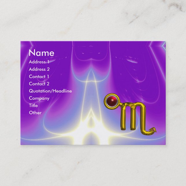 CARTÃO DE VISITA SCORPIO ZODIAC NASCIMENTO VERMELHA (Frente)