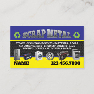 Cartão De Visita Scrap Metal Pickup Business Cards English-Spanish