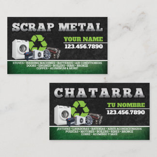 Cartão De Visita Scrap Metal Recycling Service Bilingual Card