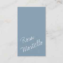 Cartão De Visita Script Bonito do Código QR Artisan Azul Pálido Ver