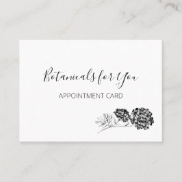 Cartão De Visita Script Botânico Moderno e Flores Desenhadas