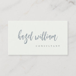 Cartão De Visita Script Branco de Cinzas Negra Simples e Moderno Mí