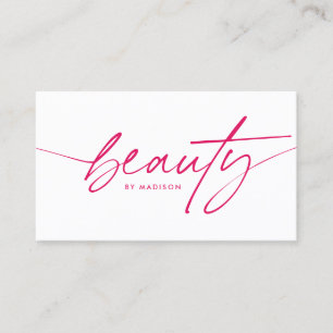 Cartão De Visita Script de Artista Trendy Girly Ruby Red Beauty Mak