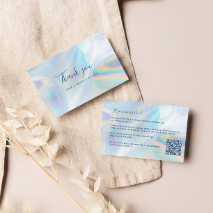 Cartão De Visita Script de Código QR de Salão de Beleza Holográfica