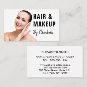 Cartão De Visita Script de Foto Elegante Modern Salon Hairstylist