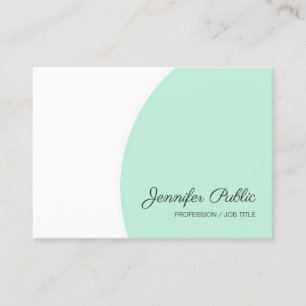 Cartão De Visita Script de manuscrito branco-branco Elegante