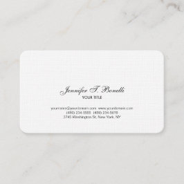 Cartão De Visita Script de manuscrito branco preto clássico comum