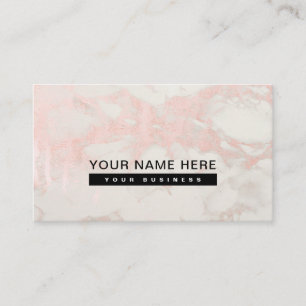 Cartão De Visita Script de mármore profissional rosa do Rosegold p