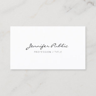 Cartão De Visita Script de Tipografia Minimalista Elegante Moderno