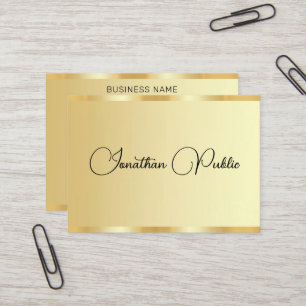 Cartão De Visita Script de Tipografia Personalizada Dourado Olhar P