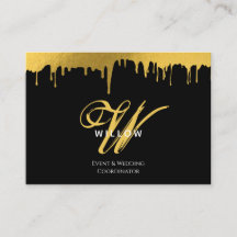 Script de Vintage do Monograma Preto e Dourado Mod