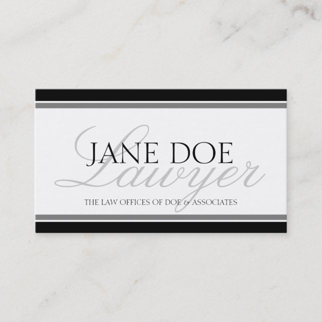 Cartão De Visita Script do Advogado - Letterhead Disponível - (Frente)