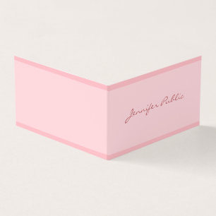 Cartão De Visita Script Elegante de Modelo simples e moderno cor-de