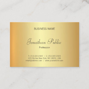 Cartão De Visita Script manuscrito Dourado Creative Faux