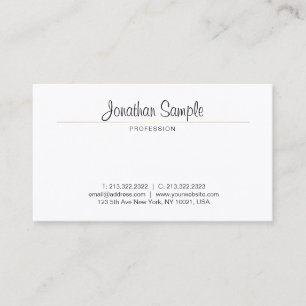 Cartão De Visita Script Manuscrito Moderno Minimalista Elegante