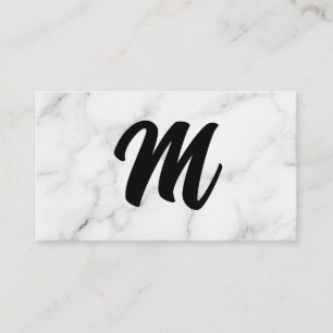 Cartão De Visita Script Monograma Fundo Marble