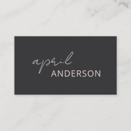 Cartão De Visita Script Rosa Preto Simples e Preto Mínimo Moderno