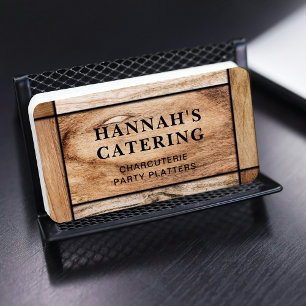 Cartão De Visita Script Rústico Simples de Charcuterie de Conselho