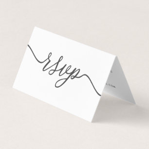 Cartão De Visita Script simples com placa de RSVP de Fotografia
