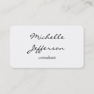 Cartão De Visita Script simples de escrita manual simples