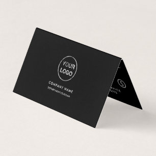 Cartão De Visita Script simples - Logotipo, Lealdade dupla em preto