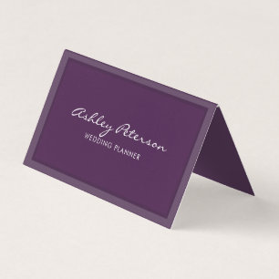 Cartão De Visita Script Violet Minimalista Chic Elegante