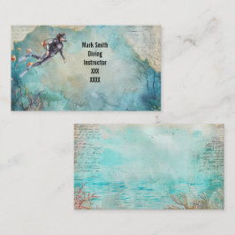 Cartão De Visita Scuba Diver Diving underwater 