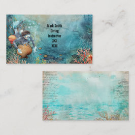 Cartão De Visita Scuba Diver Diving underwater 