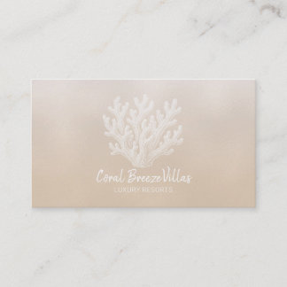 Cartão De Visita Sea Coral Silhouette | Lt Sand Pearl Business Card