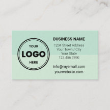 Seafoam Green Custom Logo QR Code Business Card