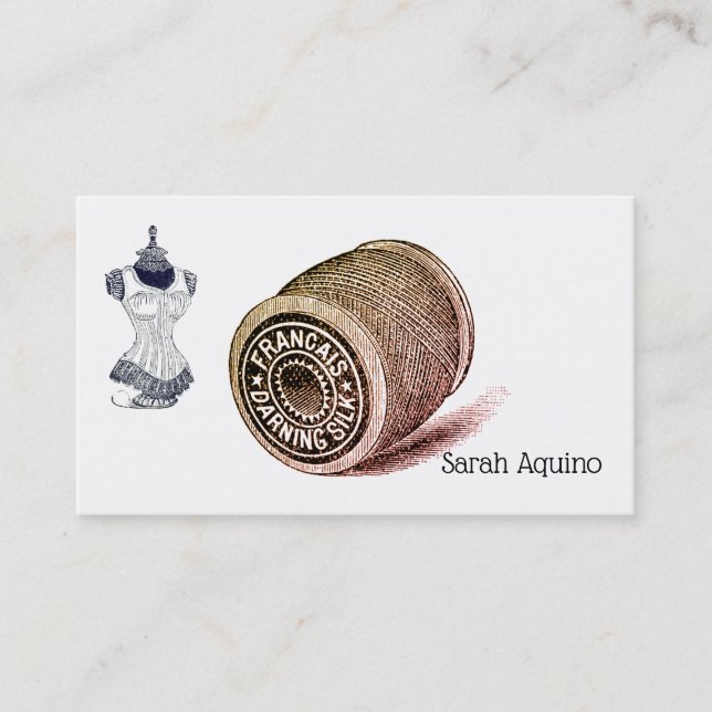 Cartão De Visita Seamstress Sewing Vintress Forma E Aroma (Frente)