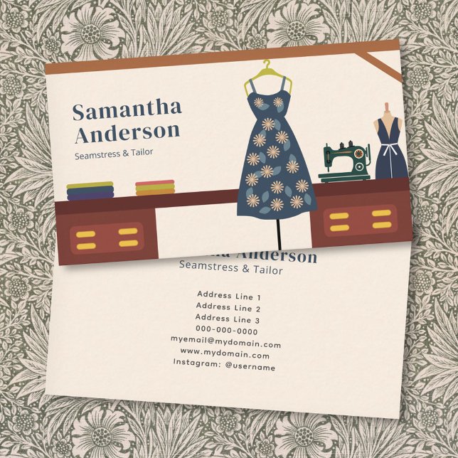 Cartão De Visita Seamstress & Tailor (Seamstress & Tailor Business Card)