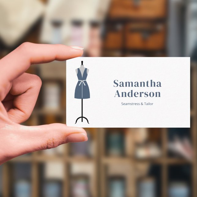 Cartão De Visita Seamstress - Tailor - Simples (Seamstress - Tailor - Simple Business Card)