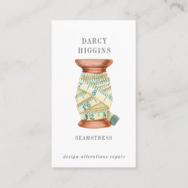 Cartão De Visita Seamstress Tailor Spool Medindo Fita Ca Comercial