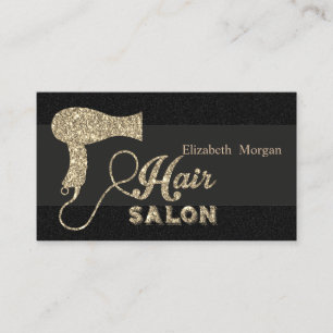 Cartão De Visita Secador de Cabelo Brilhante Profissional Elegante