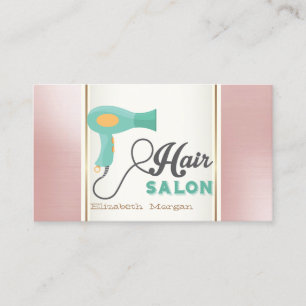 Cartão De Visita Secador de Cabelo Moderno e Fashion, Salão de Bele