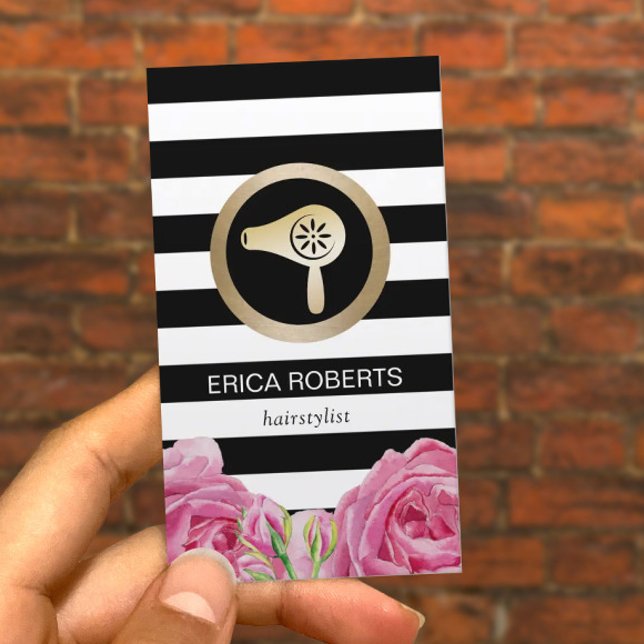 Cartão De Visita Secador Dourado Cabelo, Estilhador , Estirpes Flor (Criador carregado)